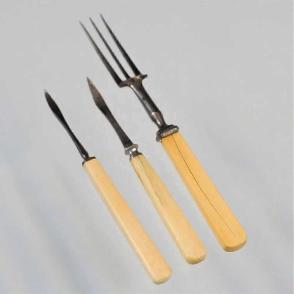 Antique 2 Nut Picks And 1 Fork Bakelite Handles Grandmas Kitchen